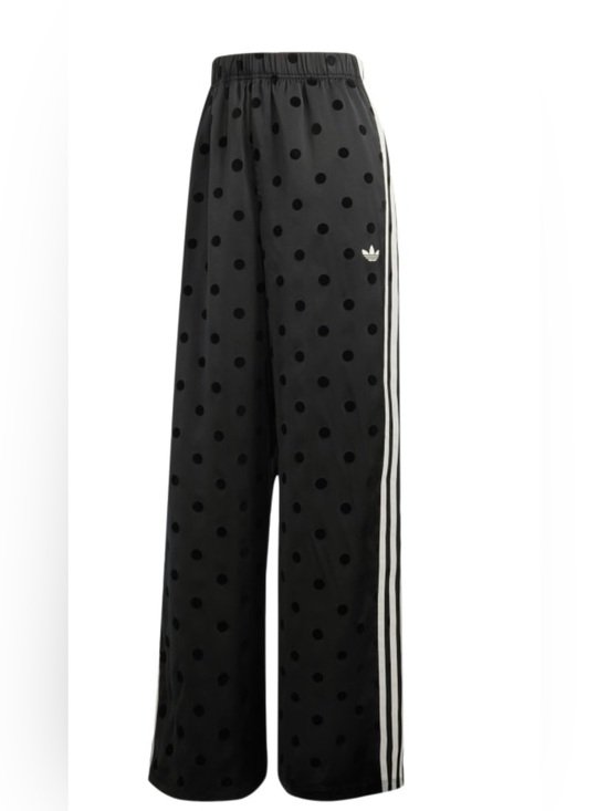 adidas Originals Pants - Adidas Originals Women’s BLACK SATIN POLKA DOTS WIDE LEG PANT
